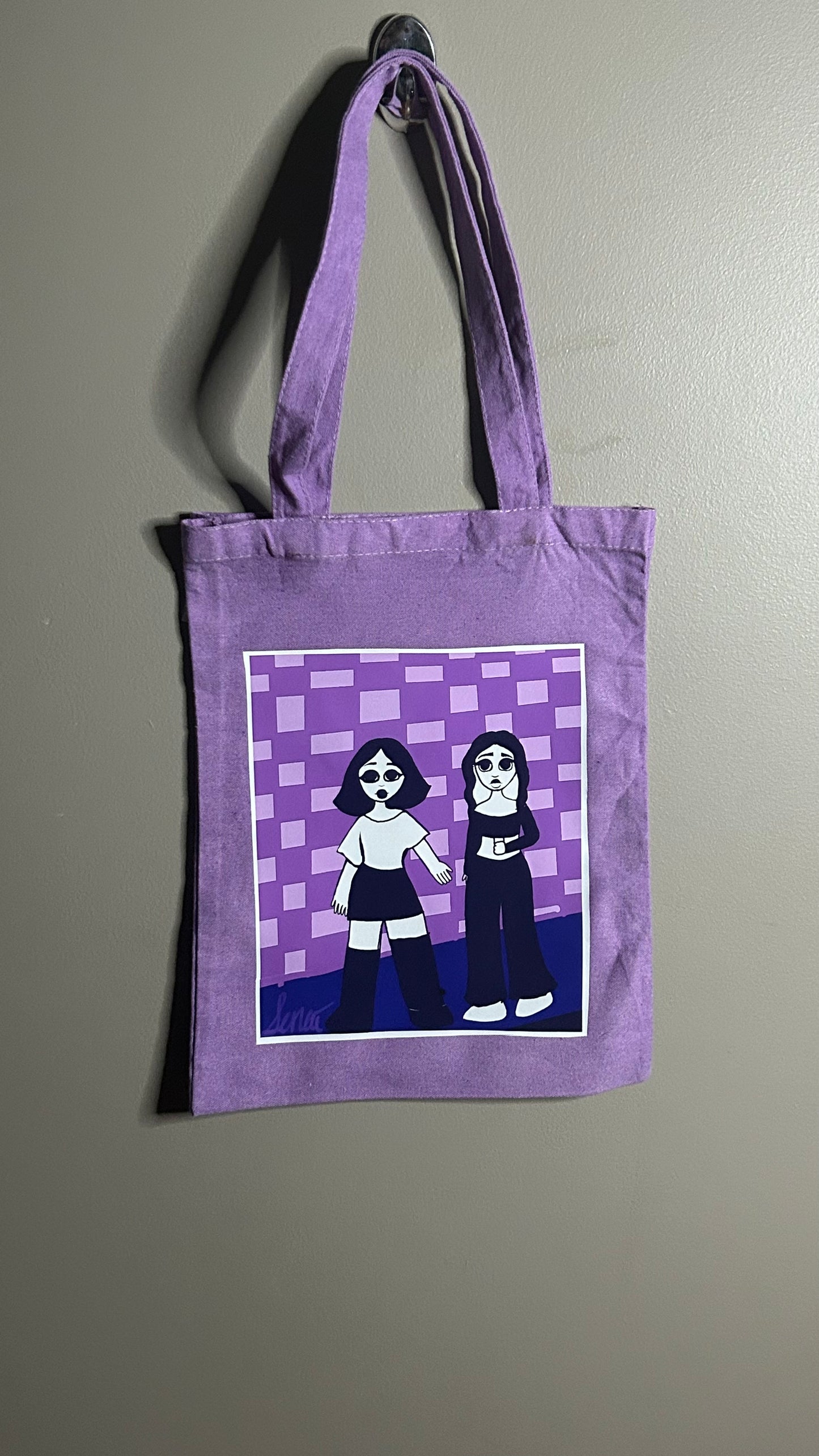 Late Night Stroll Tote Bag- Purple