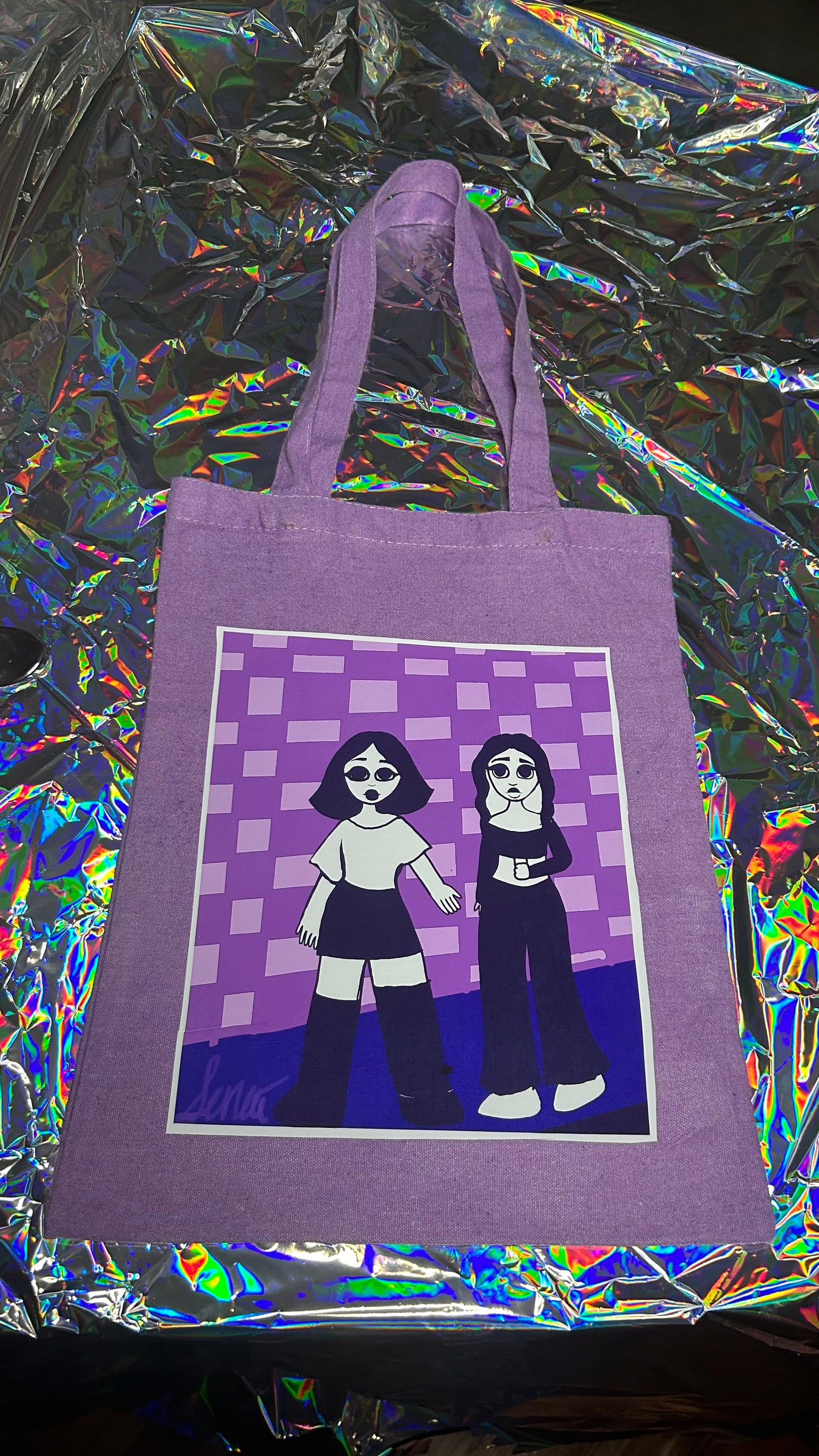 Late Night Stroll Tote Bag- Purple